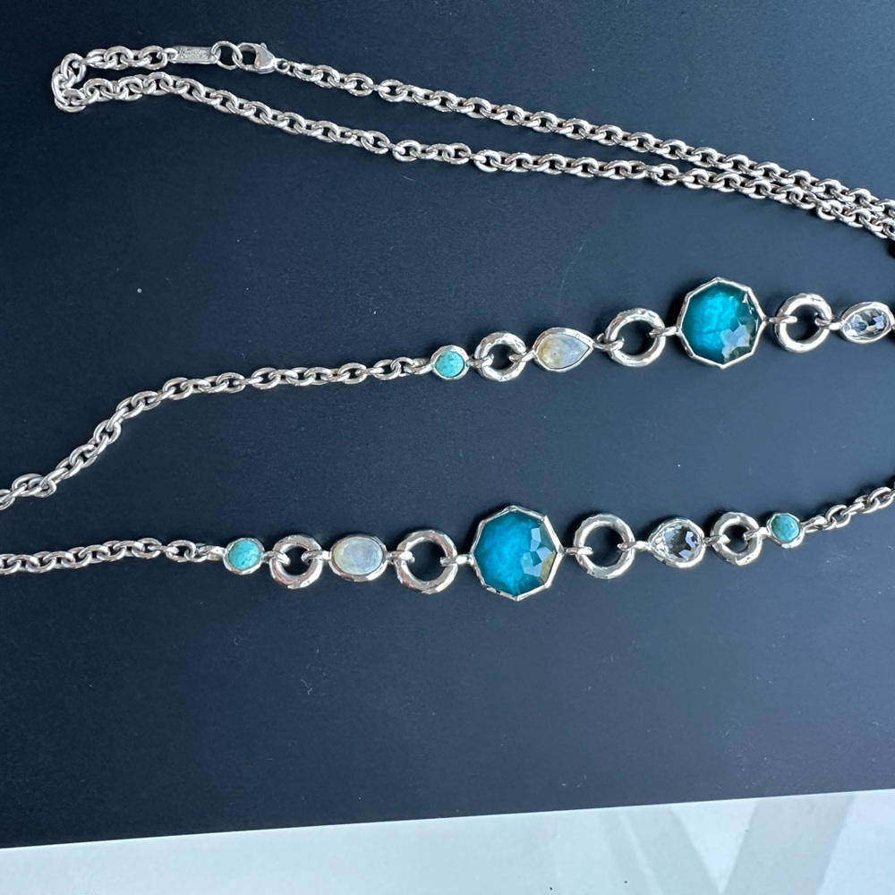 Elegant Silver and Blue Gemstone Necklace